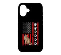 Custodia per iPhone 16 Norwegian Forest Cat 4th of July Patriotic American Flag