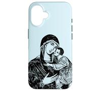 Custodia per iPhone 16 Nostra Beata Madre Maria e Bambino Mater Amabilis Cattolica