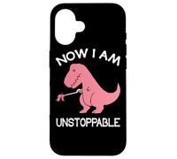 Custodia per iPhone 16 Now I'm Unstoppable - Funny T-Rex Dinosaur