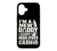 Custodia per iPhone 16 Nuovo padre papà annuncio High Five umorismo