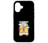 Custodia per iPhone 16 Nuvoloso No Rain No Flowers (Funny Weird Weirdcore Statement)