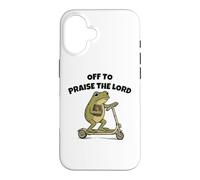 Custodia per iPhone 16 Off to Praise The Lord Funny Christian Meme Frog Humor