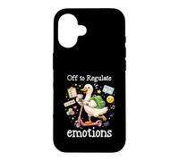 Custodia per iPhone 16 Off To Regulate Emotions Duck Scooter Consigli per la salute mentale