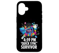 Custodia per iPhone 16 Office Worker 4:59 PM Quick Sync Survivor Meme