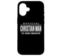 Custodia per iPhone 16 Official Christian Man Est. Before I Knew Better Mens