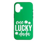 Custodia per iPhone 16 One Lucky Dada, regalo per San Patrizio, colore: verde e scuro
