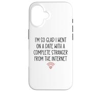 Custodia per iPhone 16 Online Dating Anniversary Dating App Funny His Her Couples