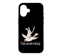 Custodia per iPhone 16 Onwards! Divertente cavaliere coniglio con spada d'oca volante