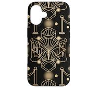 Custodia per iPhone 16 Opera d'arte ispirata alla vita notturna Art Deco con elegante geometria