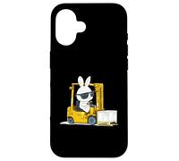 Custodia per iPhone 16 Operatore carrello elevatore Carrello elevatore Logistica Coniglio Pasqua