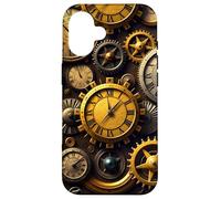 Custodia per iPhone 16 Orologio vintage Steampunk Timepiece design meccanico