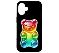 Custodia per iPhone 16 Orsetto gommoso Candy Rainbow