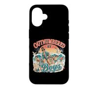 Custodia per iPhone 16 Outnumbered By Boys Beach Divertente Ragazzo Mamma