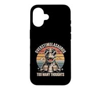 Custodia per iPhone 16 Overstimulasaurus Troppi pensieri Retro Dino