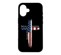 Custodia per iPhone 16 Papà in missione Cristiano Papà Proverbi Croce Bandiera Americana