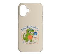 Custodia per iPhone 16 Papasaurus Number One Dad Funny Dinosaur Rex Festa del papà