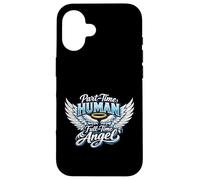 Custodia per iPhone 16 Part Time Human Full Time Angel Parents Kids Cool Wings