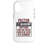 Custodia per iPhone 16 PASTOR WARNING! QUALCOSA DICI POTREBBE ESSERE IN UN SERMONE! Meme