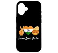 Custodia per iPhone 16 Peace Love India Indiano Amante del Cibo