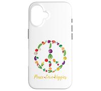 Custodia per iPhone 16 Peace Love Veggies - Vegano, Vegetariano, Animali, No alla Guerra