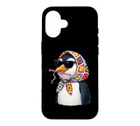 Custodia per iPhone 16 Penguin Granny Square Crochet Yarn Crochet Lover Cute
