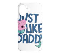 Custodia per iPhone 16 Peppa Pig Just Like Daddy Festa del papà