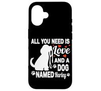 Custodia per iPhone 16 Personalizzato Cane Nome Harley Cute Dog Pet Lover