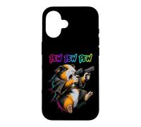 Custodia per iPhone 16 Pew Pew Pew Divertente cavia Laser Blaster Cavy Animal Humor