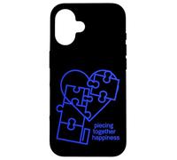 Custodia per iPhone 16 Piece Together Happiness Puzzle Cuore Design