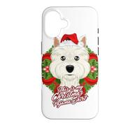 Custodia per iPhone 16 Pigiama con scritta "This Is My Christmas", West Highland Terrier