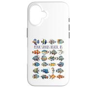 Custodia per iPhone 16 Pink Sands Beach The Bahamas Design Pesce Colorato