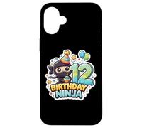Custodia per iPhone 16 Plus 12 Anni Compleanno Ninja Ragazzi Dodici 12 ° Festa Dodicesimo