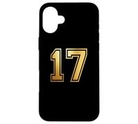 Custodia per iPhone 16 Plus 17 Numero diciassette, grafica per sport di squadra, abbinamento universitario