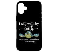 Custodia per iPhone 16 Plus 2 Corinthians 5 17 We Walk By Faith Not By Sight Bible Verse