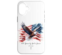 Custodia per iPhone 16 Plus 250 Years by GOD's Grace - Vintage Watercolor Eagle 1776