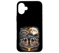 Custodia per iPhone 16 Plus 3 Ululanti Procioni Tre Testa Sotto La Luna Piena Uomini Donne