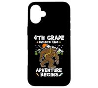 Custodia per iPhone 16 Plus 4th Grade Where The Adventure Begins Back To School Bigfoot