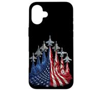 Custodia per iPhone 16 Plus 4th of July Fighter Jet US Flag American Military Planes