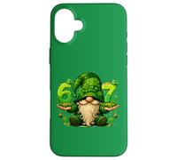 Custodia per iPhone 16 Plus 67 Six Seven Meme St Patricks Day Gnomo divertente trifoglio irlandese