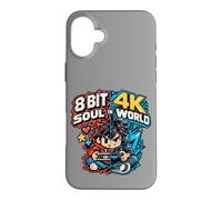 Custodia per iPhone 16 Plus 8 Bit Soul in 4K World Retro Gamer Collective Studio