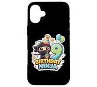 Custodia per iPhone 16 Plus 9 anni Compleanno Ninja Ragazzi Nove 9th Kids Nineth Party