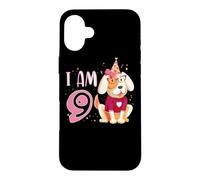Custodia per iPhone 16 Plus 9 ° compleanno ragazza cane cuccioli bambini io sono 9
