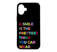 Custodia per iPhone 16 Plus A Smile Is The Prettiest Thing You Can Wear Quotes Graphic