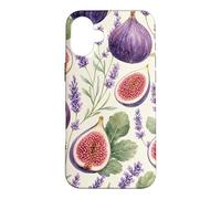 Custodia per iPhone 16 Plus Acquerello Fichi Frutta Floreale Modello Cottagecore Estetica