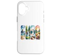 Custodia per iPhone 16 Plus Acquerello Natura Paesaggi Avventura all'aperto