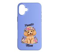 Custodia per iPhone 16 Plus Adorabile corona floreale con cucciolo di albicocca marrone e barboncino