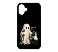 Custodia per iPhone 16 Plus Adorabile Vintage Ghost Boo-p! per un gatto nero Halloween Ragazze
