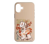 Custodia per iPhone 16 Plus Aesthetic Japanese Kabuki Kitsune Mask Demon Samurai Girl