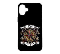 Custodia per iPhone 16 Plus Airplane Pilot Live To Fly Aviation Compass Art