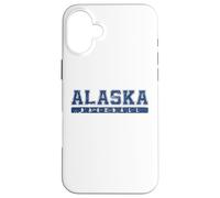 Custodia per iPhone 16 Plus Alaska Baseball Blu Vintage Testo